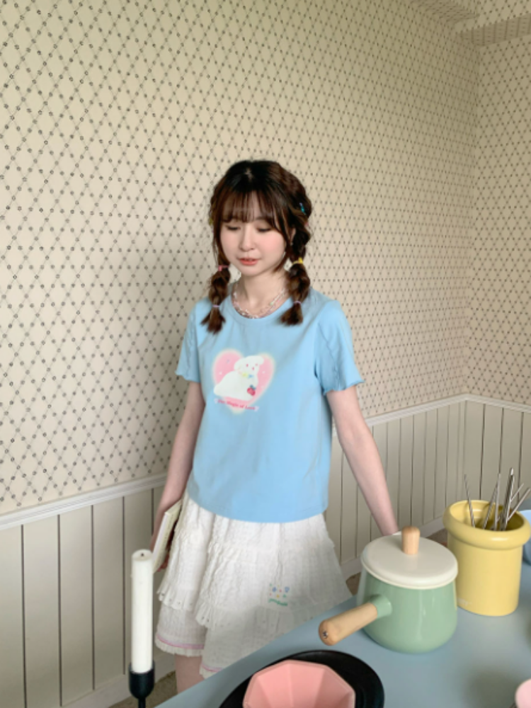 Cute American Girl Short Sleeve T-shirt【s0000002379】