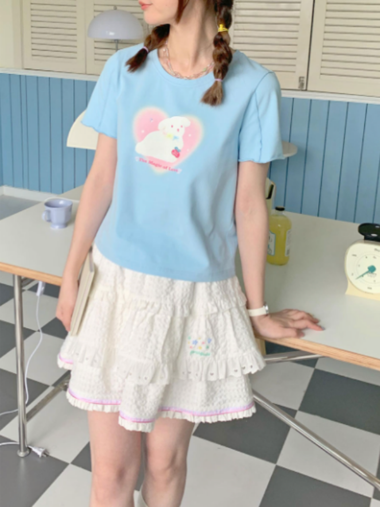 Cute American Girl Short Sleeve T-shirt【s0000002379】