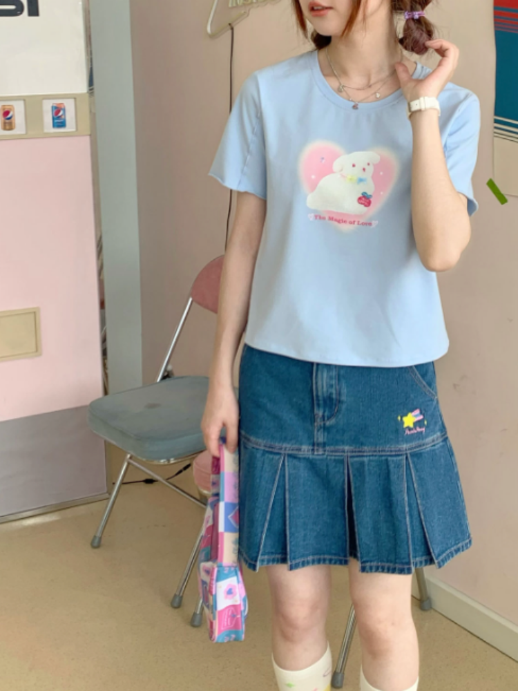 Cute American Girl Short Sleeve T-shirt【s0000002379】