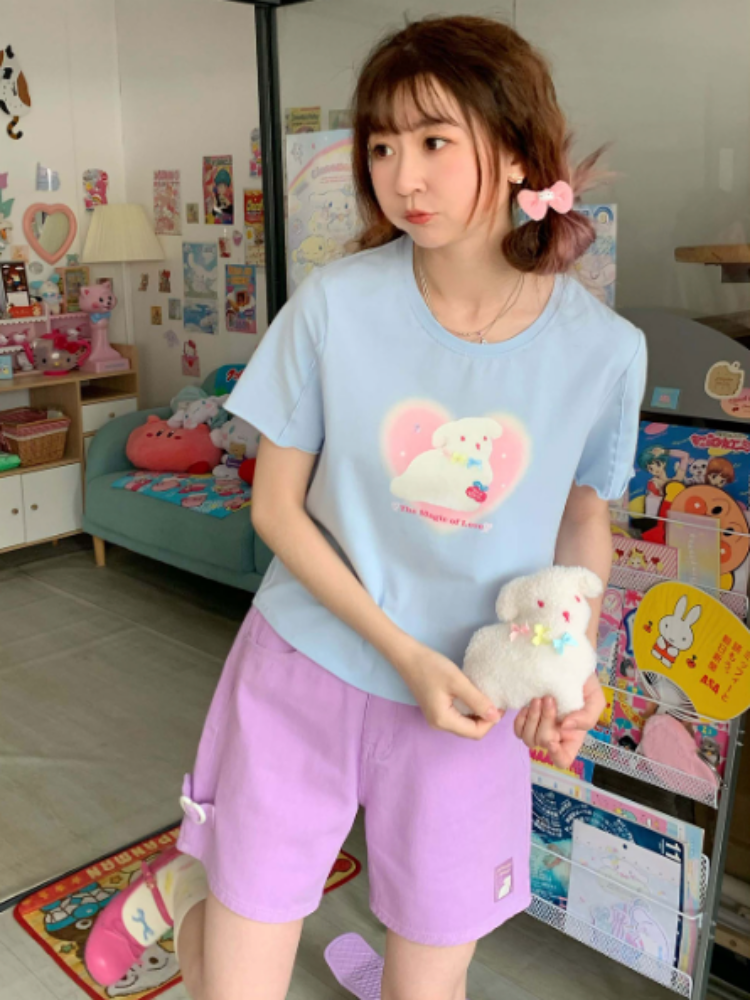 Cute American Girl Short Sleeve T-shirt【s0000002379】