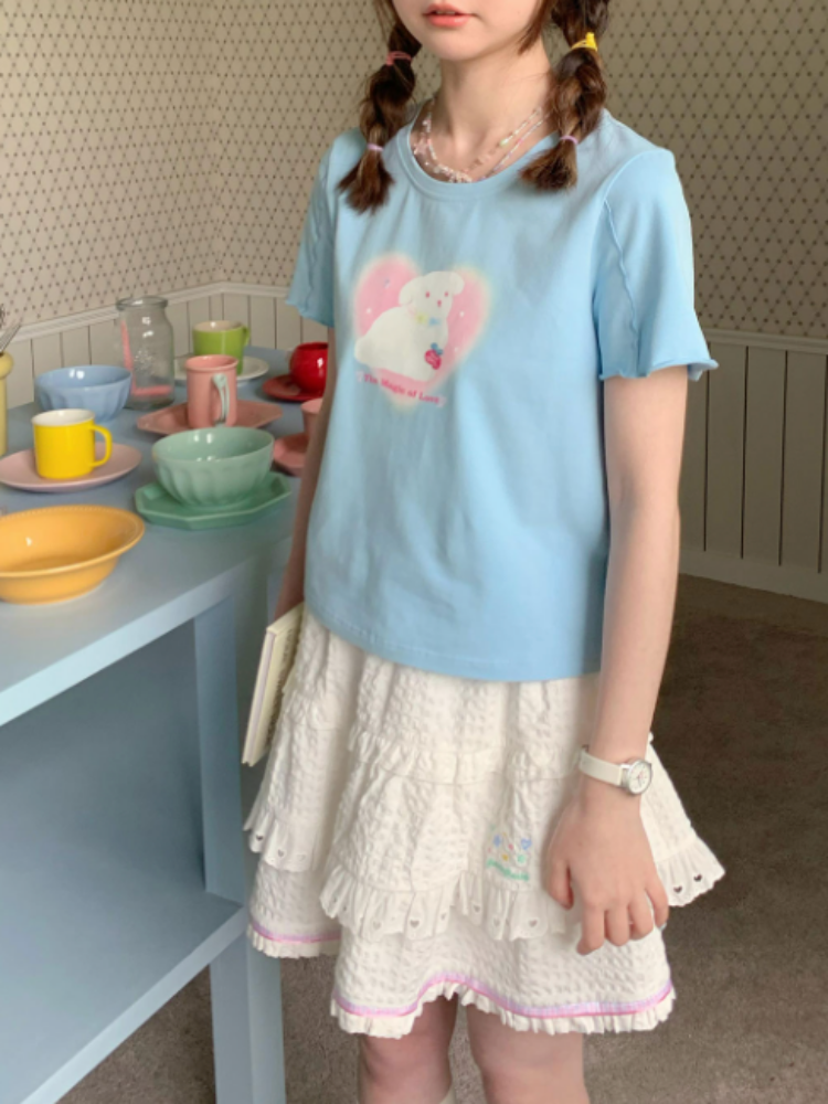 Cute American Girl Short Sleeve T-shirt【s0000002379】