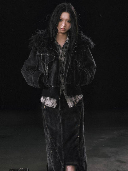 Fur cotton jacket【s0000011451】