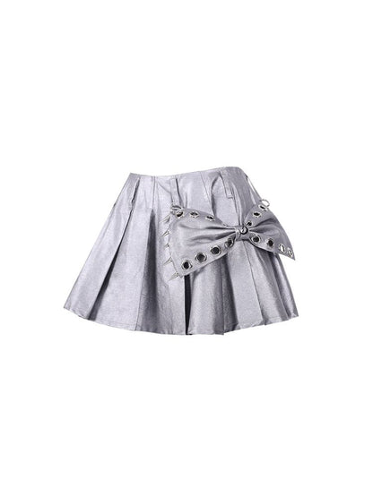 Bow A-line Pleated Skirt【s0000002733】