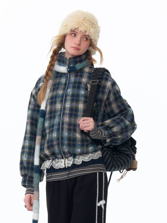 Thick plaid cotton coat【s0000011078】