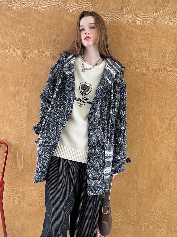 RETRO HOODED WOOL COAT [S0000010824]