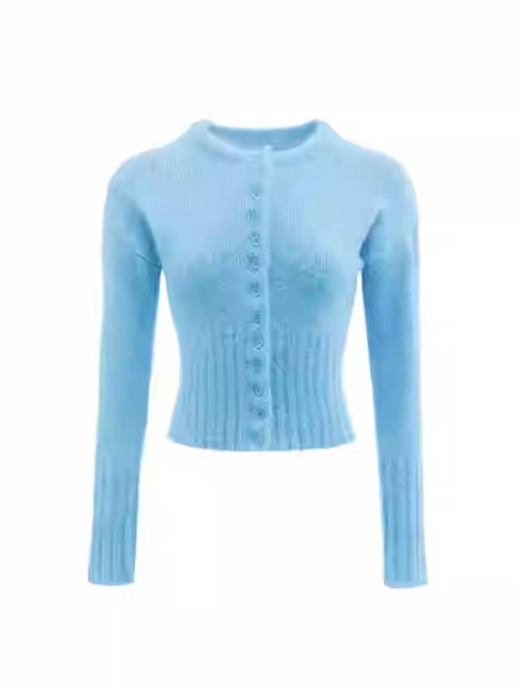 Round neck slim cardigan【s0000011382】