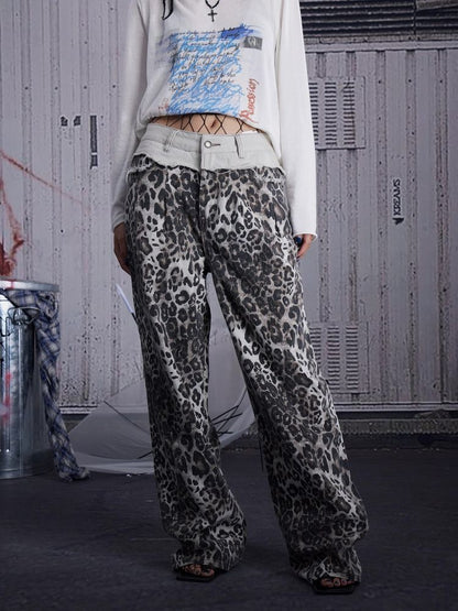 Retro leopard print straight pants【s0000010239】