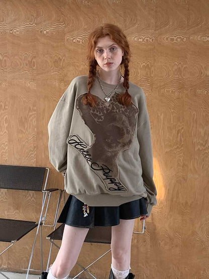 Leopard Puppy Print Sweatshirt [S0000010770]