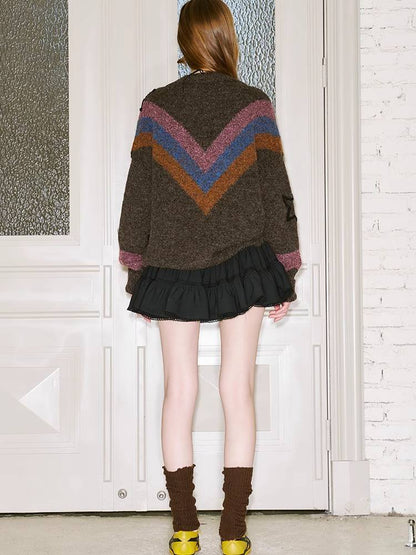 RETRO STAR V-NECK KNIT SWEATER [S0000010843]