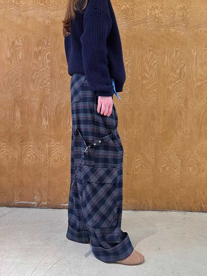 RETRO PLAID STRAIGHT LEG PANTS [S0000010817]