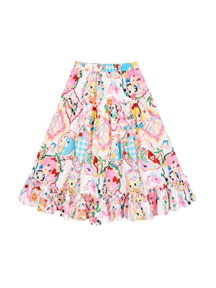 Retro print skirt【s0000009531】