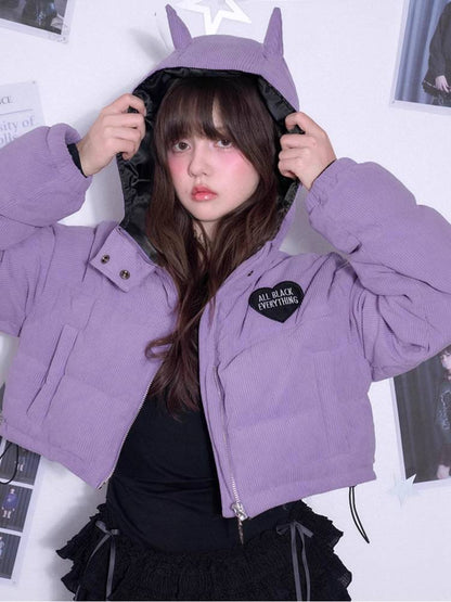 Purple cotton short coat【s0000011294】