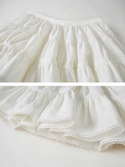 Pleated cake puff skirt【s0000009823】