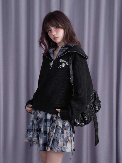 BLACK LOOSE SWEATER [S0000010698]