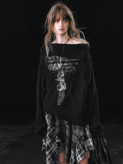 Loose printed sweater【s0000011453】