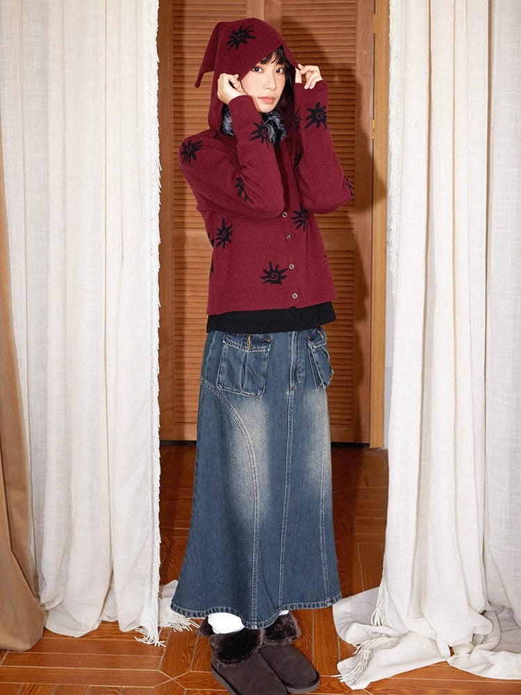 Denim fishtail skirt【s0000011307】