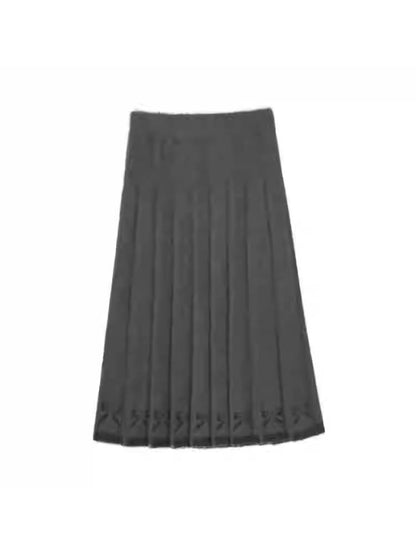 Ribbon pleated knit skirt【s0000011286】