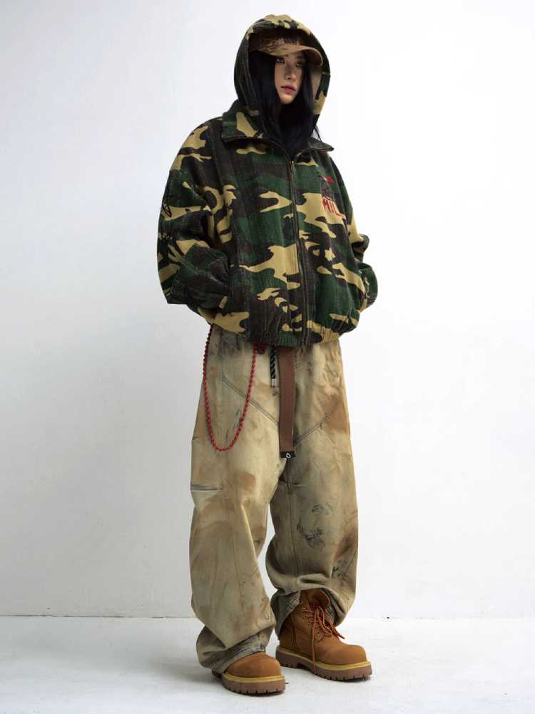 Punk camo hooded jacket【s0000010003】