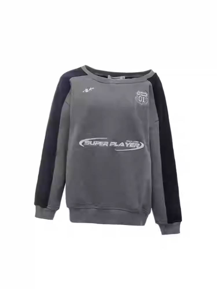 Off-the-shoulder jersey sweatshirt【s0000011412】