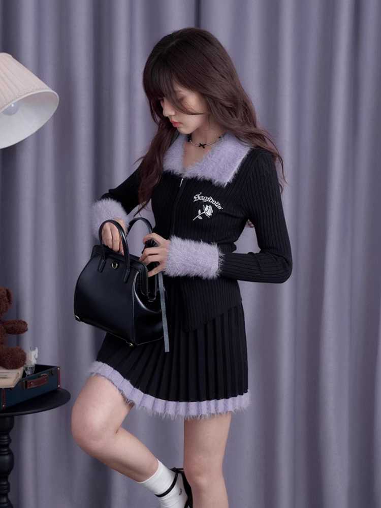 Knitted Cardigan and Short Skirt [S0000010688]