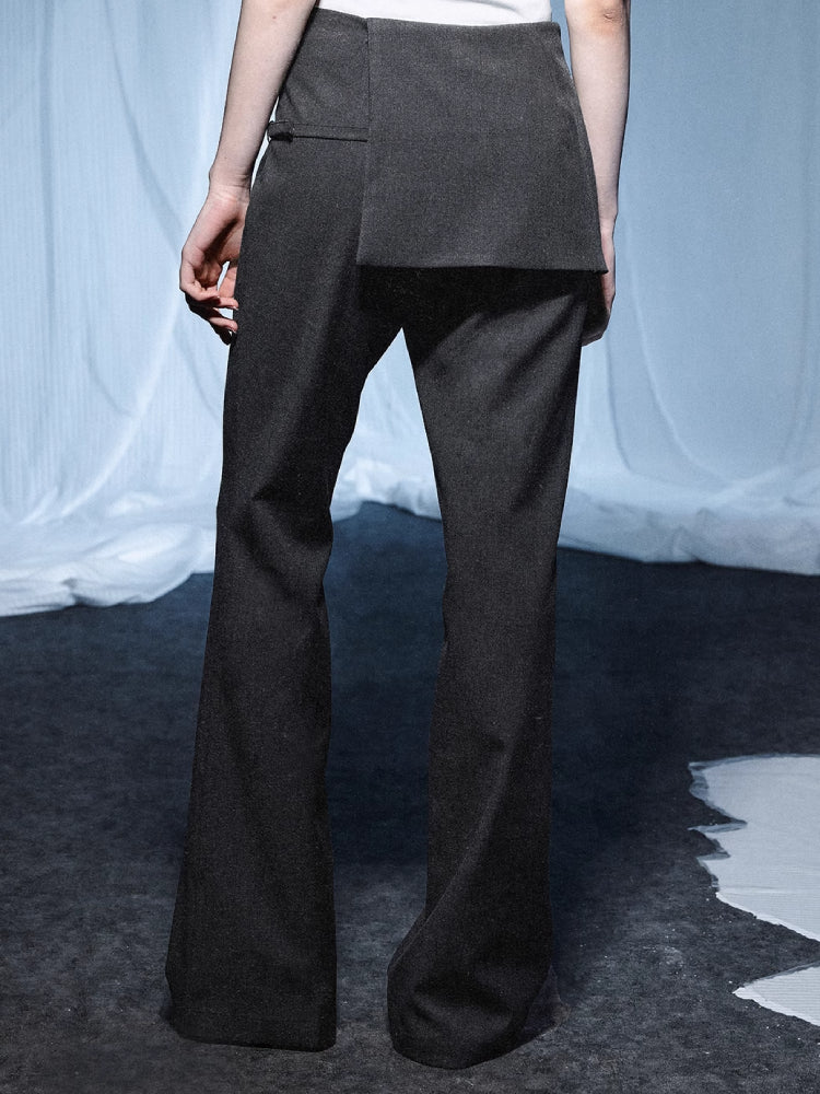 Fake two piece slim fit pants【s0000007435】