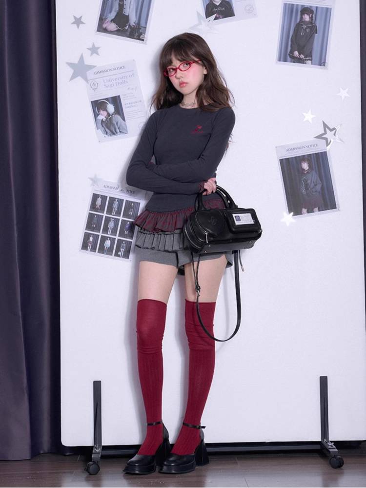 Plaid slim T-shirt【s0000011654】