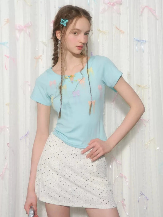 High waist slim A-line polka dot skirt【s0000007827】