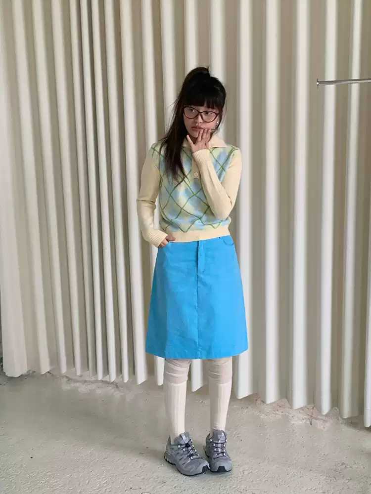 Blue Vintage Skirt [S0000010577]