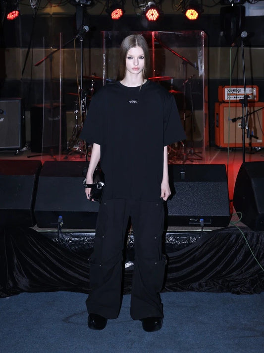 Loose black t-shirt【s0000008709】