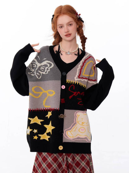 Retro V-neck cardigan jacket【s0000011039】