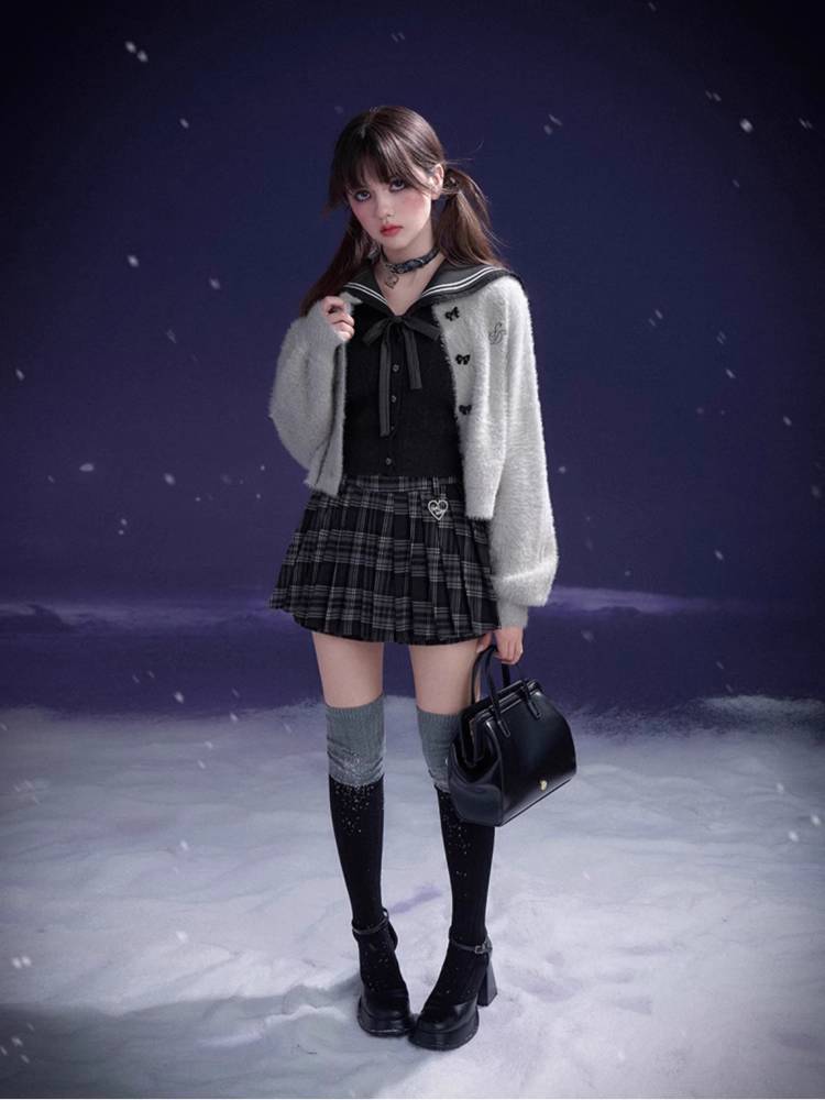 Fake two-piece knit cardigan【s0000011088】