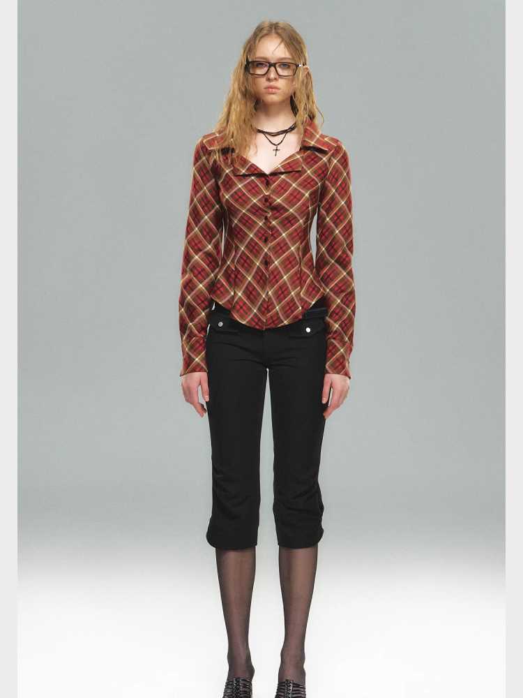 Red Plaid Waist Shirt [S0000010589]