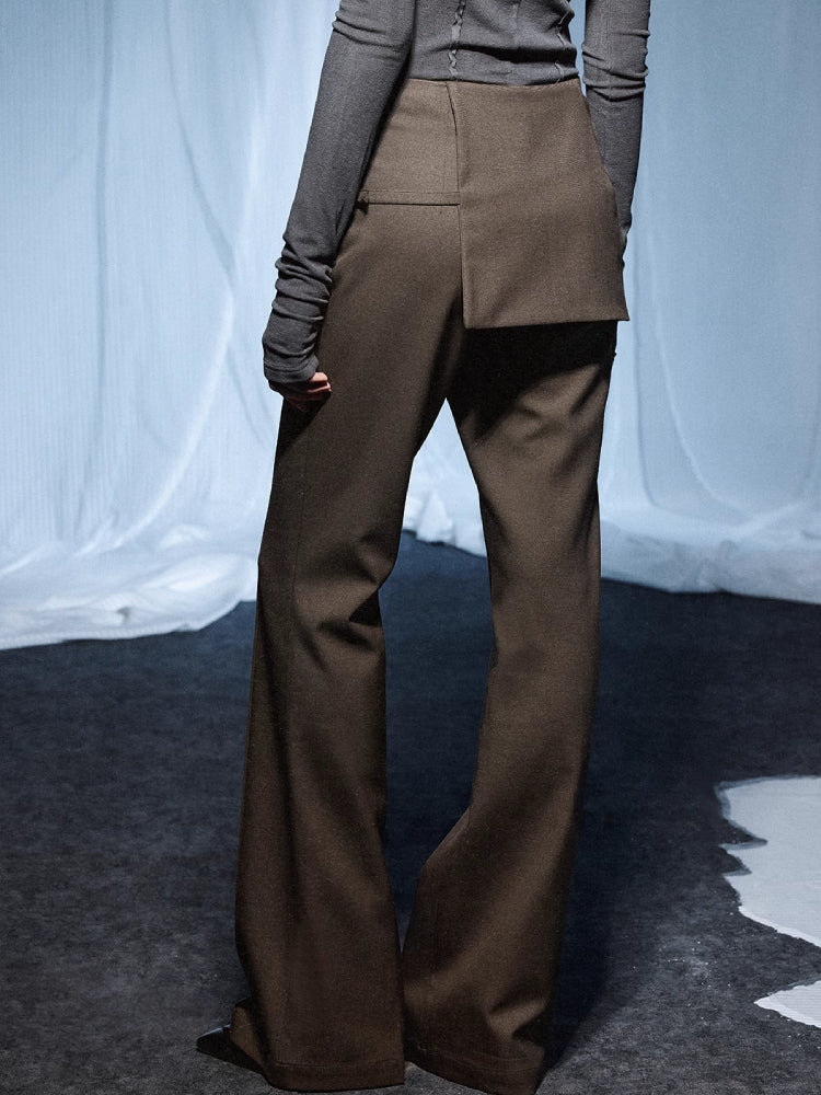 Fake two piece slim fit pants【s0000007435】