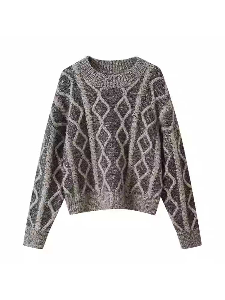 STYLISH CREW NECK KNIT SWEATER [S0000010769]