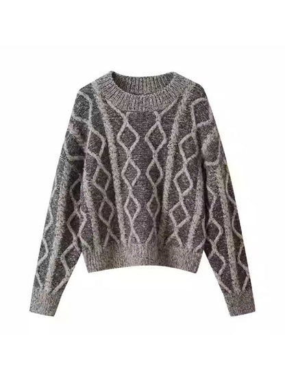 STYLISH CREW NECK KNIT SWEATER [S0000010769]