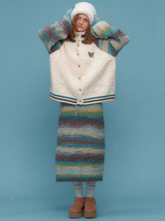 High waist slim knit skirt【s0000011061】