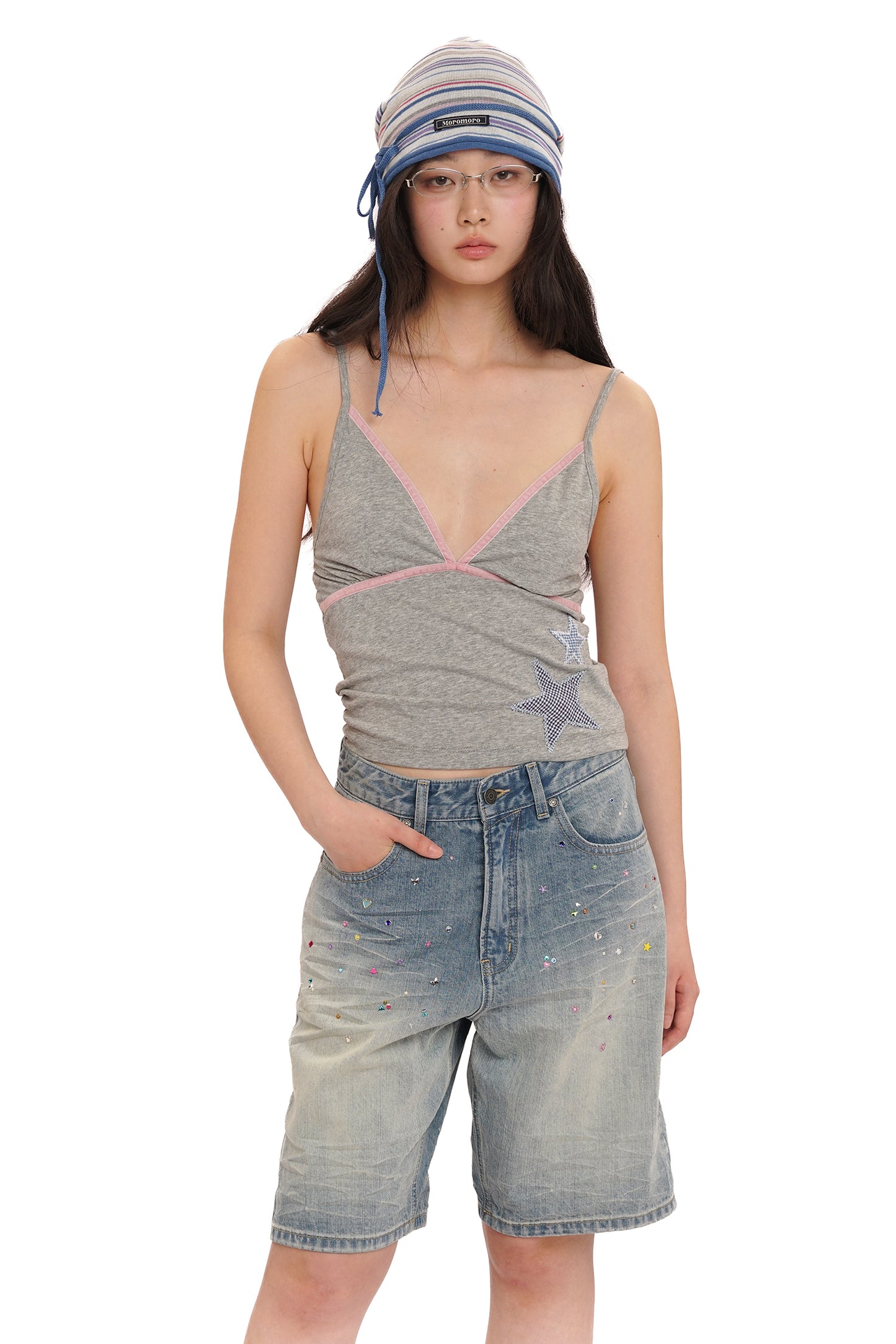 Velvet edge adjustable straps camisole【s0000013434】