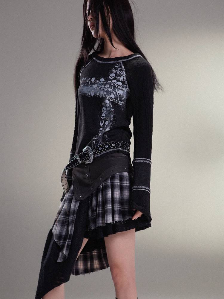 펑크 록 주름 스커트 [S0000011455]