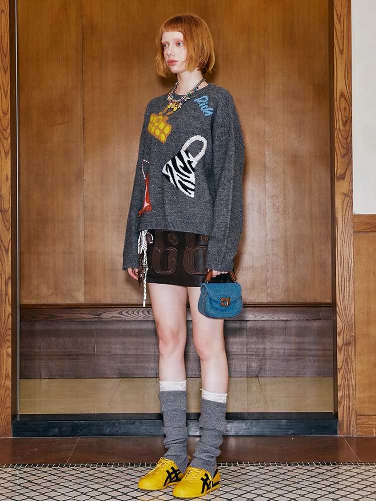 Embroidered knit sweater【s0000009674】