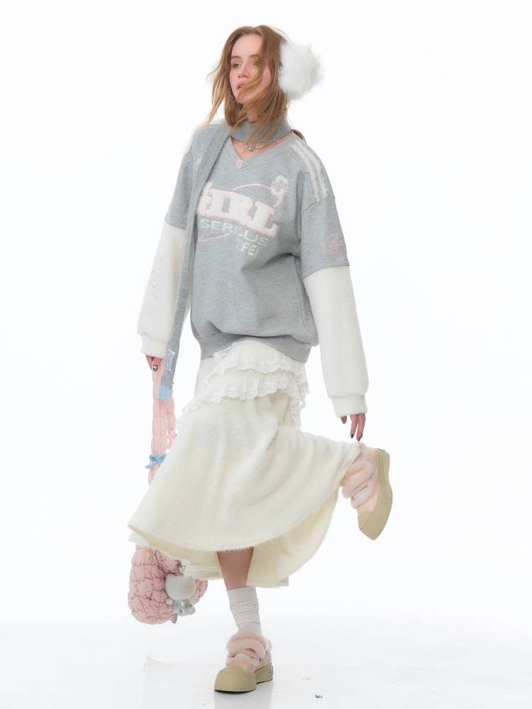 Sports style V-neck sweatshirt【s0000011086】