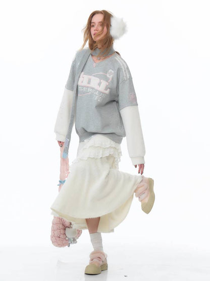 Sports style V-neck sweatshirt【s0000011086】