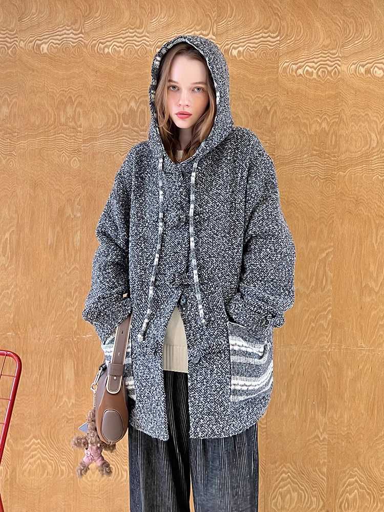 RETRO HOODED WOOL COAT [S0000010824]