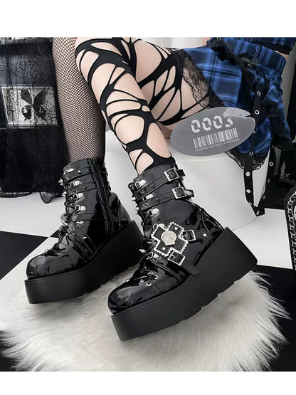 Punk style platform boots【s0000006207】