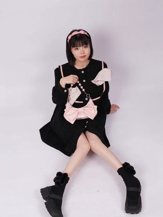 Pearl ribbon ladies bag【s0000007315】