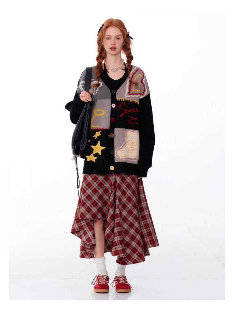 Retro V-neck cardigan jacket【s0000011039】