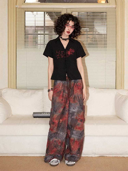 Casual loose printed pants【s0000009627】