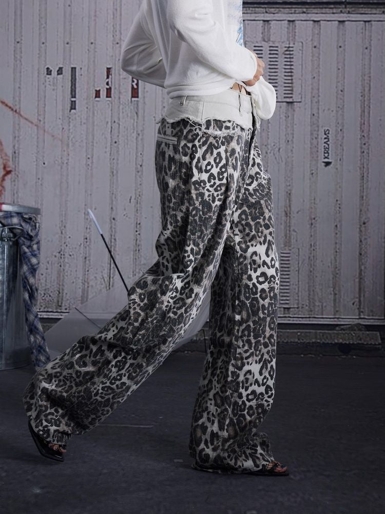 Retro leopard print straight pants【s0000010239】