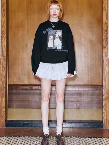 Embroidery Pure Cotton Loose Sweatshirt [S0000010781]