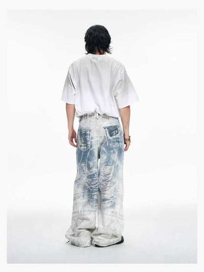 Printed wide leg pants【s0000009190】