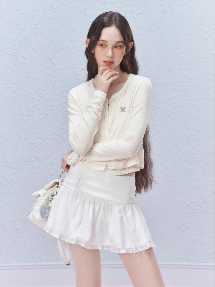 Sheer lace short cardigan【s0000007424】